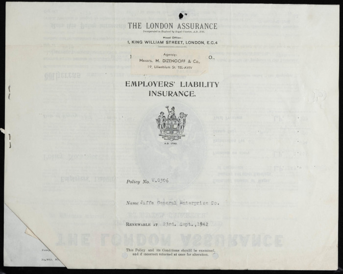 An insurance policy issued by New Zealand Insurance Company Ltd. to the insured, Jaffa Investment Company