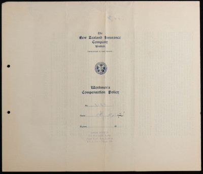 An insurance policy issued by New Zealand Insurance Company Ltd. to the insured Rateb al-Nather