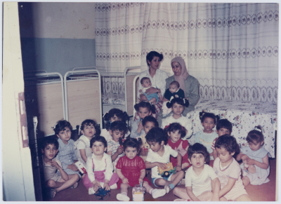 A group of orphan children at the Red Crescent Society/Tulkarm