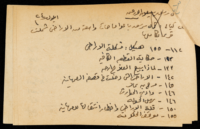 قصاصة ورقية بعنوان:الاراضي والبيع
