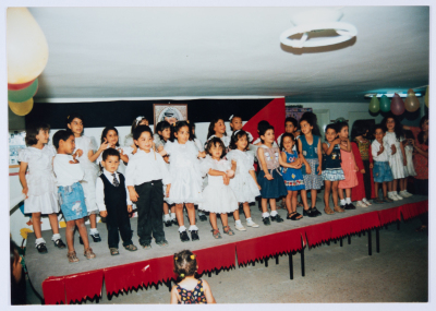 A celebration at the kindergarten of Qalandiya Camp Women Handicraft Cooperative Society