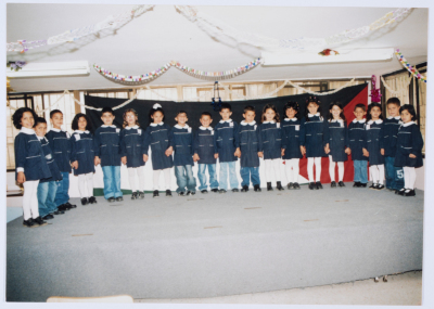A celebration at the kindergarten of Qalandiya Camp Women Handicraft Cooperative Society