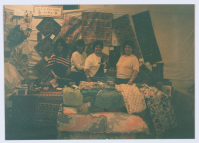 Qalandiya Camp Women Handicraft Cooperative Society participating in a local exhibition of Palestinian embroidery and heritage