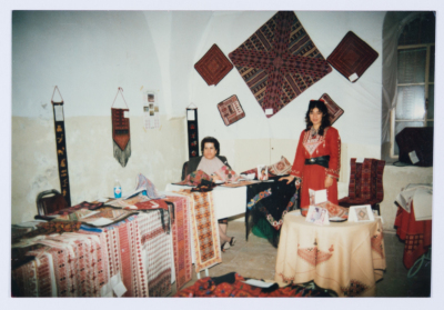 Qalandiya Camp Women Handicraft Cooperative Society participating in a local exhibition of Palestinian embroidery and heritage