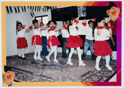 A celebration at the kindergarten of Qalandiya Camp Women Handicraft Cooperative Society