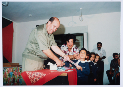 A celebration at the kindergarten of Qalandiya Camp Women Handicraft Cooperative Society