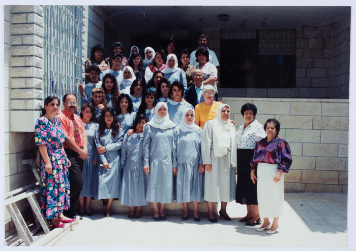 The graduation ceremony of the Tailors Course students in Qalandiya Camp Women Handicraft Cooperative Society