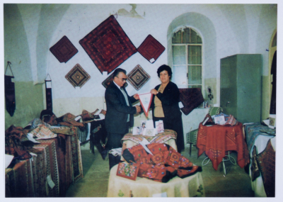 Qalandiya Camp Women Handicraft Cooperative Society participating in a local exhibition of Palestinian embroidery and heritage
