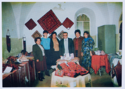 Qalandiya Camp Women Handicraft Cooperative Society participating in a local exhibition of Palestinian embroidery and heritage