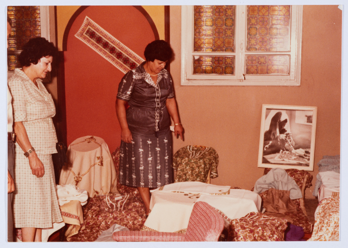 Members of the Board of Directors of Qalandiya Camp Women Handicraft Cooperative Society participating in an event