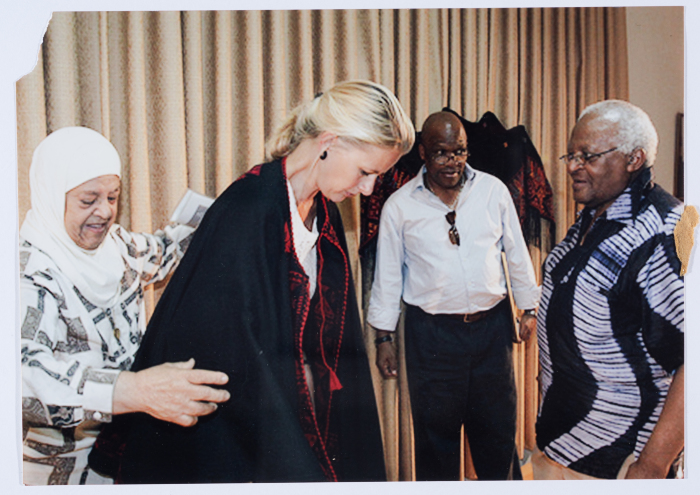 Members of the Y's Men International on a visit to the Qalandiya Camp Women Handicraft Cooperative Society HQ in 2009