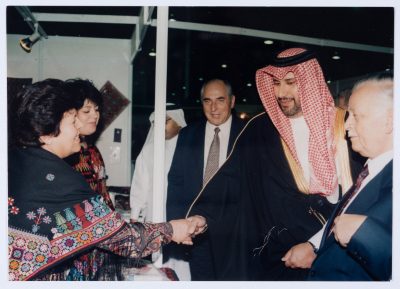 Qalandiya Camp Women Handicraft Cooperative Society participates in Al-Quds exhibition in Qatar in 1997