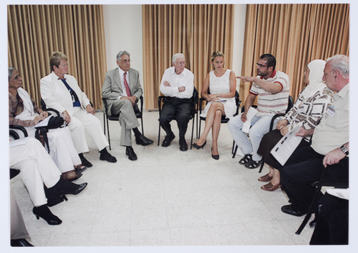 Members of the Y's Men International on a visit to the Qalandiya Camp Women Handicraft Cooperative Society HQ in 2009