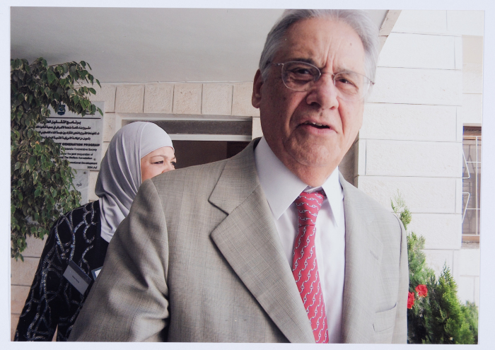 Members of the Y's Men International on a visit to the Qalandiya Camp Women Handicraft Cooperative Society HQ in 2009