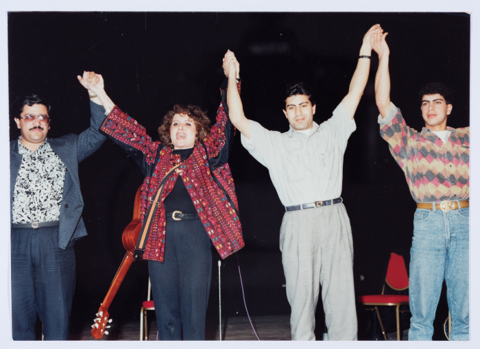 The first music festival for the Palestinian musician Reem Kelani in 1993