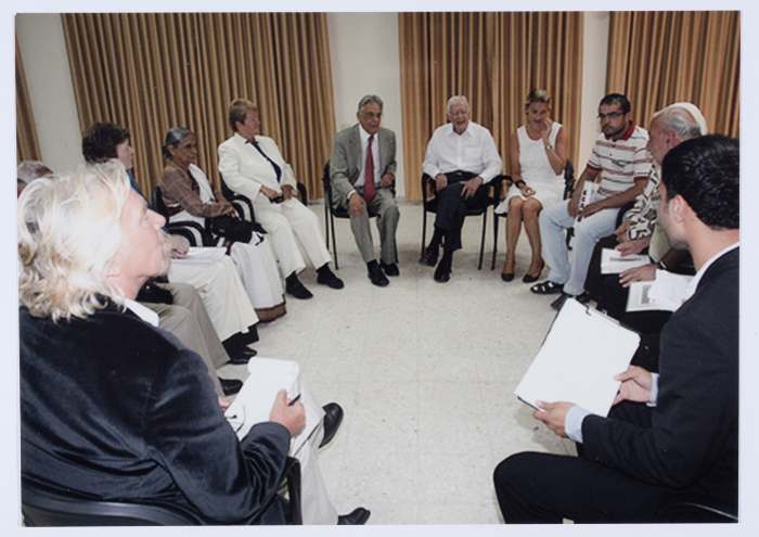 Members of the Y's Men International on a visit to the Qalandiya Camp Women Handicraft Cooperative Society HQ in 2009