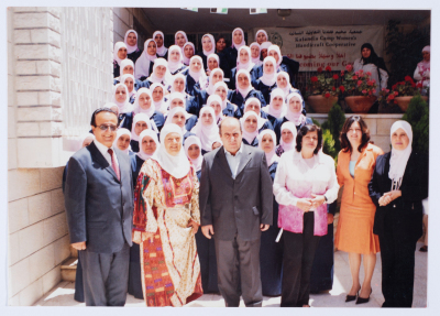 Graduation ceremony of the Sewing and Embroidery Course of Qalandiya Camp Women Handicraft Cooperative Society in 2005