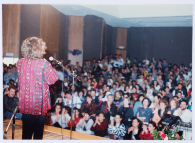 The first music festival for the Palestinian musician Reem Kelani in 1993