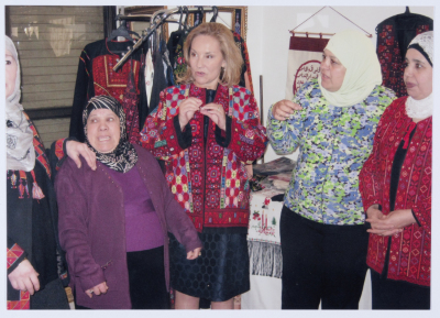 Wife of the President of Chile on a visit to the Qalandiya Camp Women Handicraft Cooperative Society HQ in 2011
