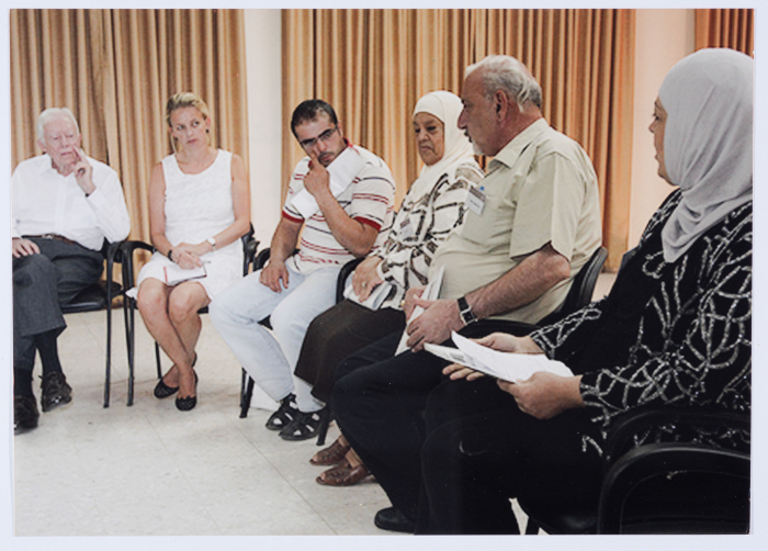 Members of the Y's Men International on a visit to the Qalandiya Camp Women Handicraft Cooperative Society HQ in 2009