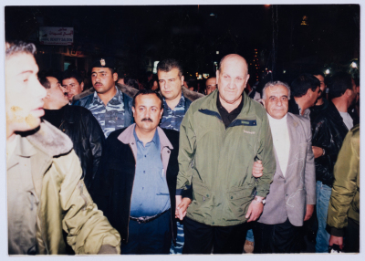Marwan al-Barghuthy in a parade celebrating the foundation of the Palestinian Liberation Organization (PLO)