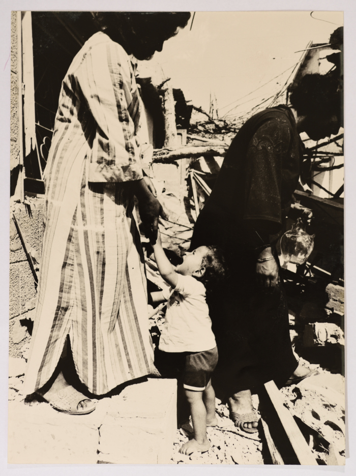 A Child Sobbing Amidst the Ruins; Caused by Bombardments, During the Israeli Invasion of Lebanon 
