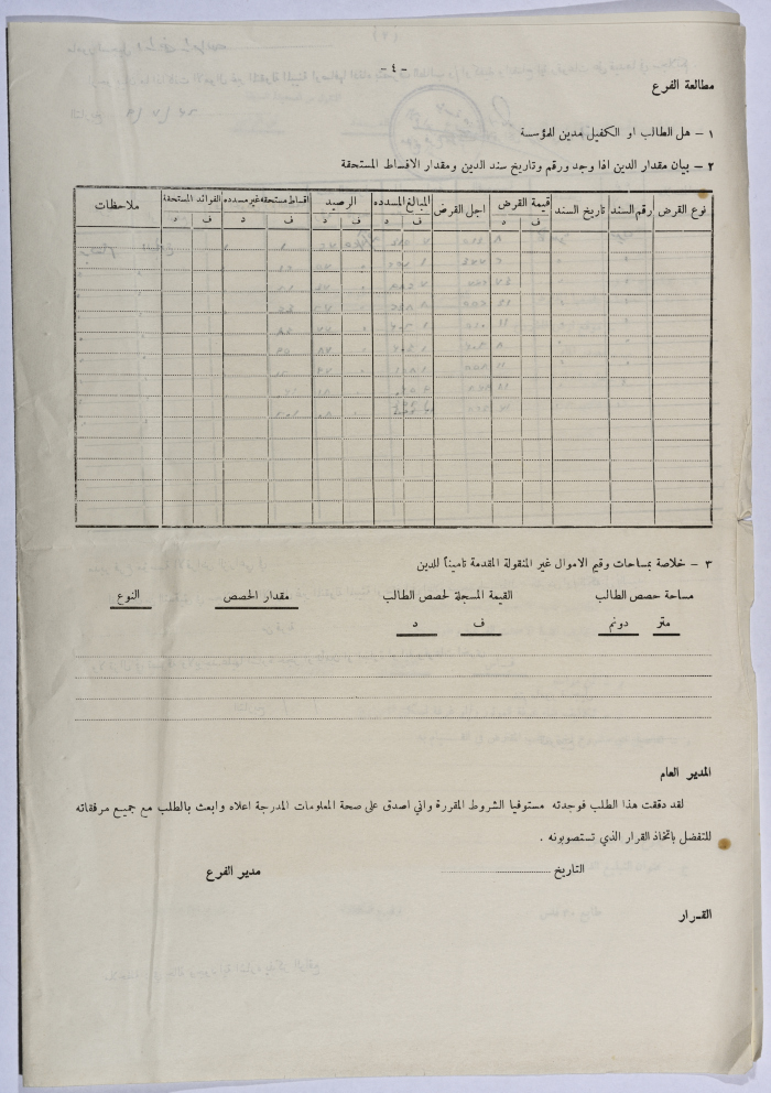 An Agricultural Loan Application Belongs to Mr. Abdulaziz Ali Hussein al- Bakr