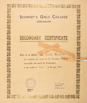 High School Certificate of Laila Terzi
