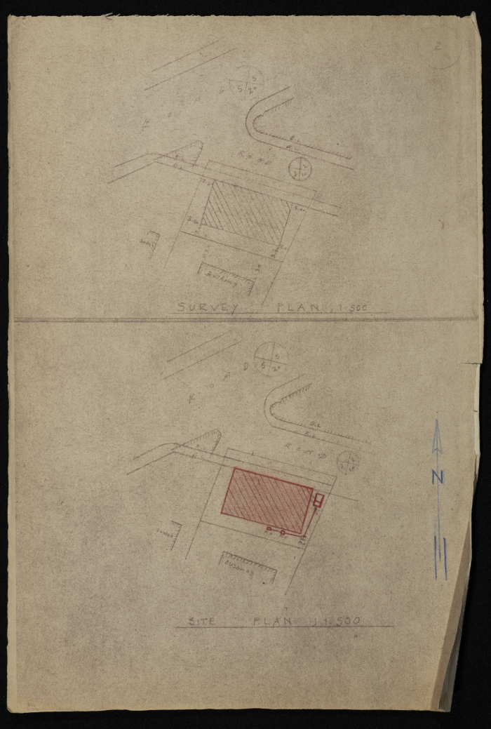 A Construction Plan Sketch for Yusef al-Qubbaj, Issued by the Municipality of Tulkarm, 1946