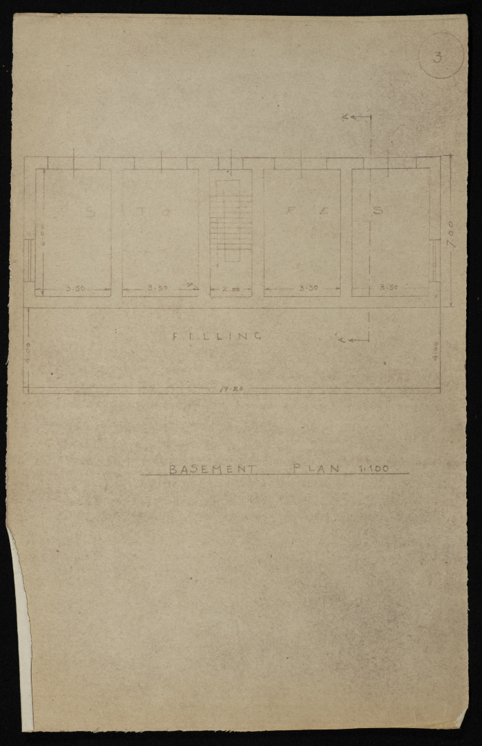 A Construction Plan Sketch for Yusef al-Qubbaj, Issued by the Municipality of Tulkarm, 1946