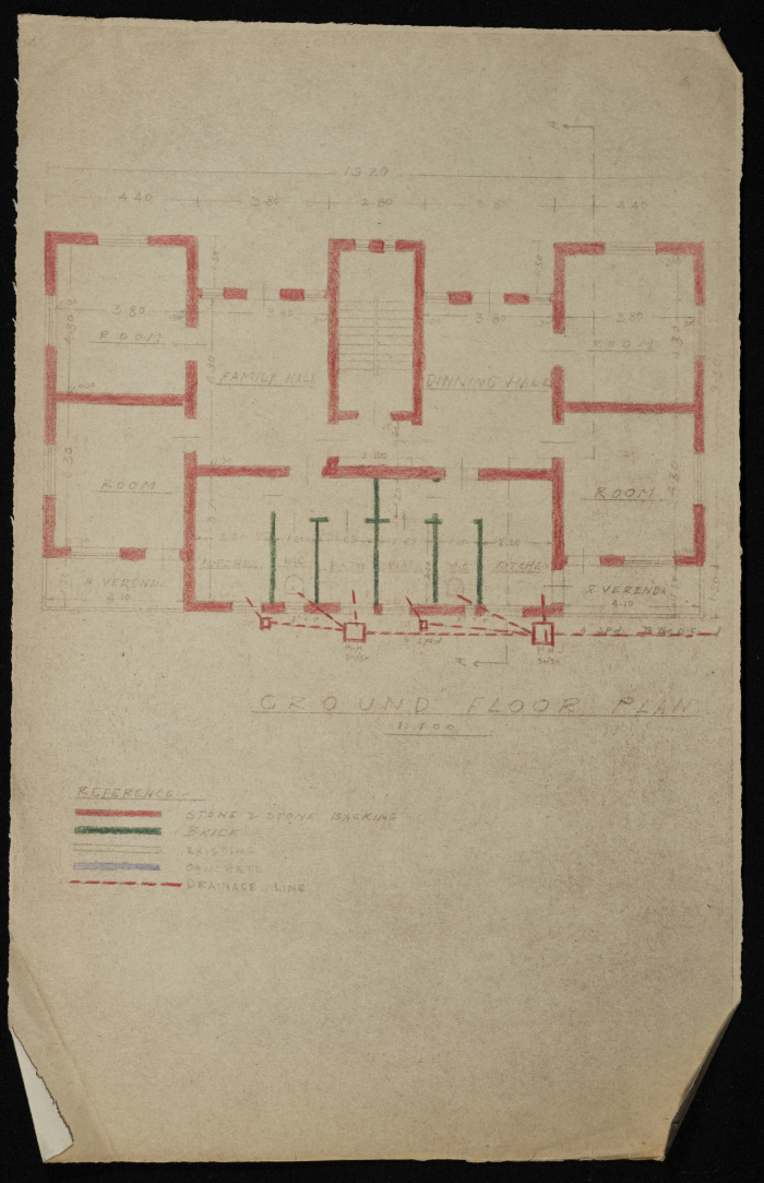 A Construction Plan Sketch for Yusef al-Qubbaj, Issued by the Municipality of Tulkarm, 1946