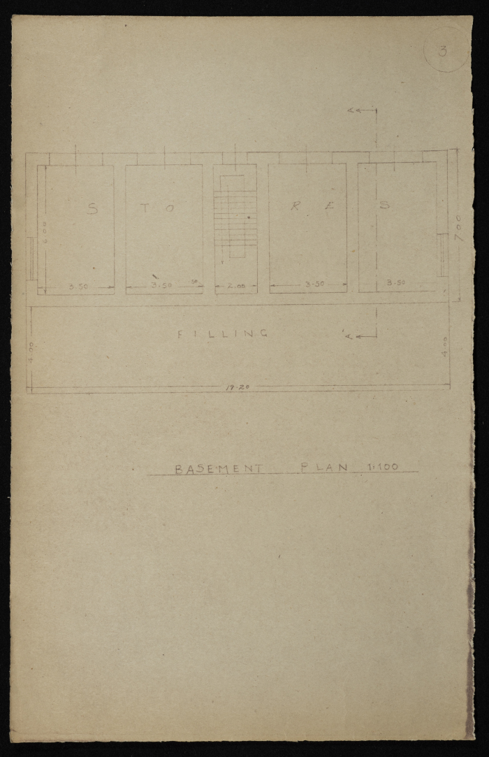 A Construction Plan Sketch for Yusef al-Qubbaj, Issued by the Municipality of Tulkarm, 1946