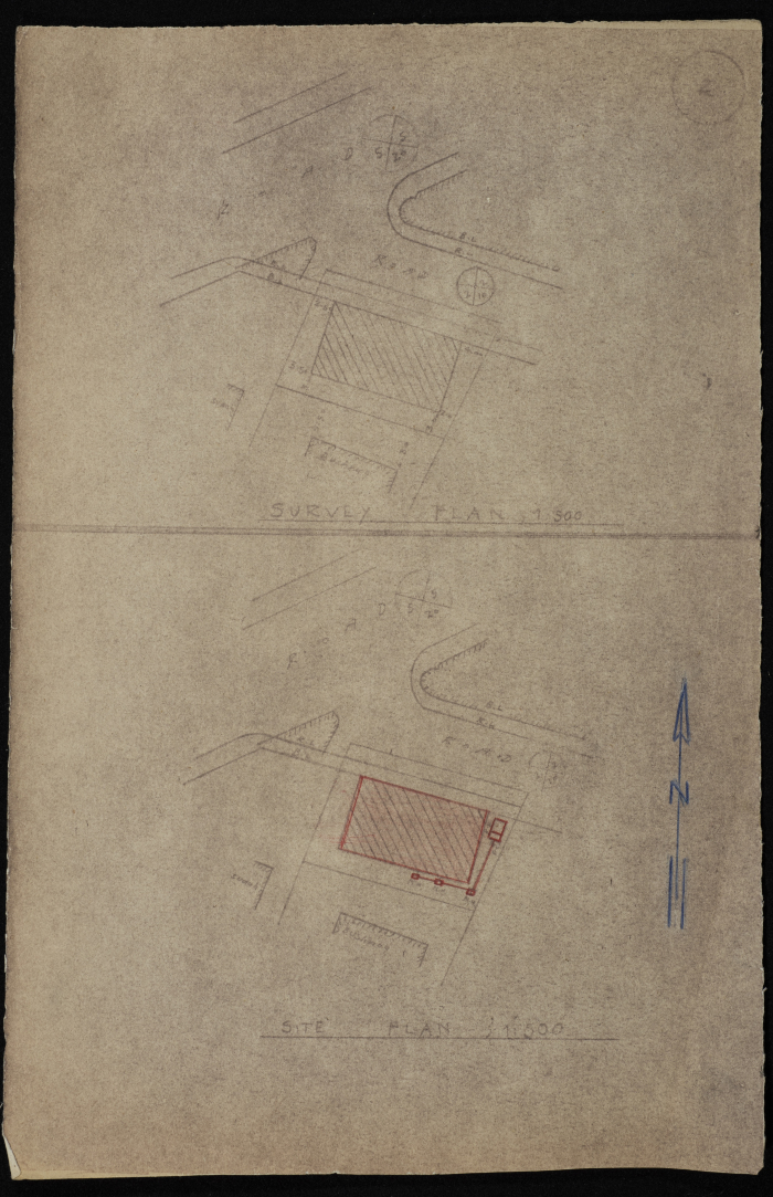 A Construction Plan Sketch for Yusef al-Qubbaj, Issued by the Municipality of Tulkarm, 1946