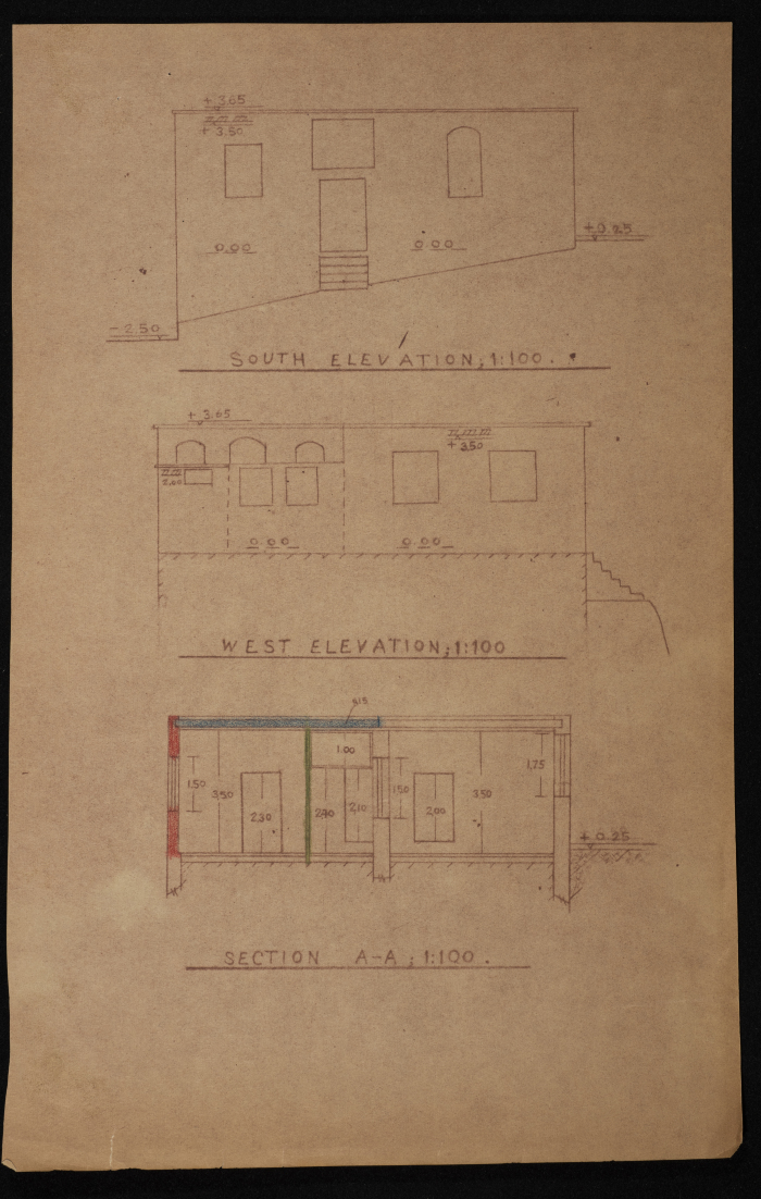 A Sketch of a Construction Plan for Abdullah Qazmar Issued by the Municipality of Tulkarm, 1947