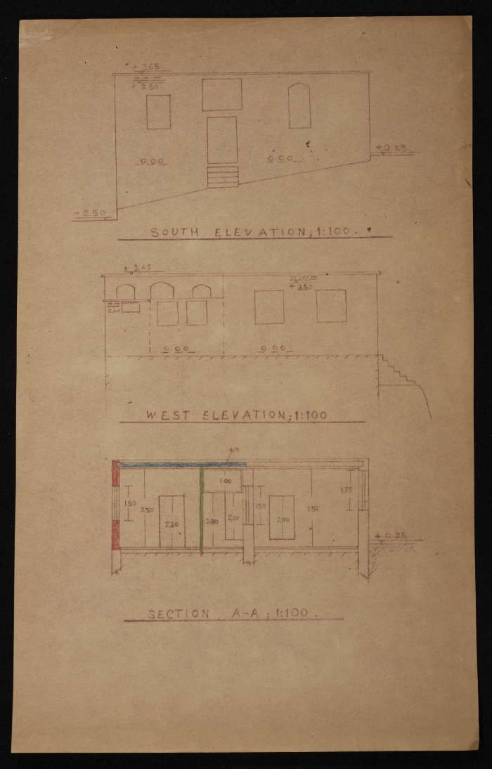 A Sketch of a Construction Plan for Abdullah Qazmar Issued by the Municipality of Tulkarm, 1947