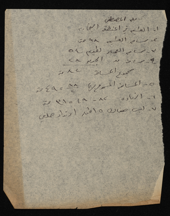 A sketch of a construction plan for Kamel Mustafa issued by the Municipality of Tulkarm in 1947