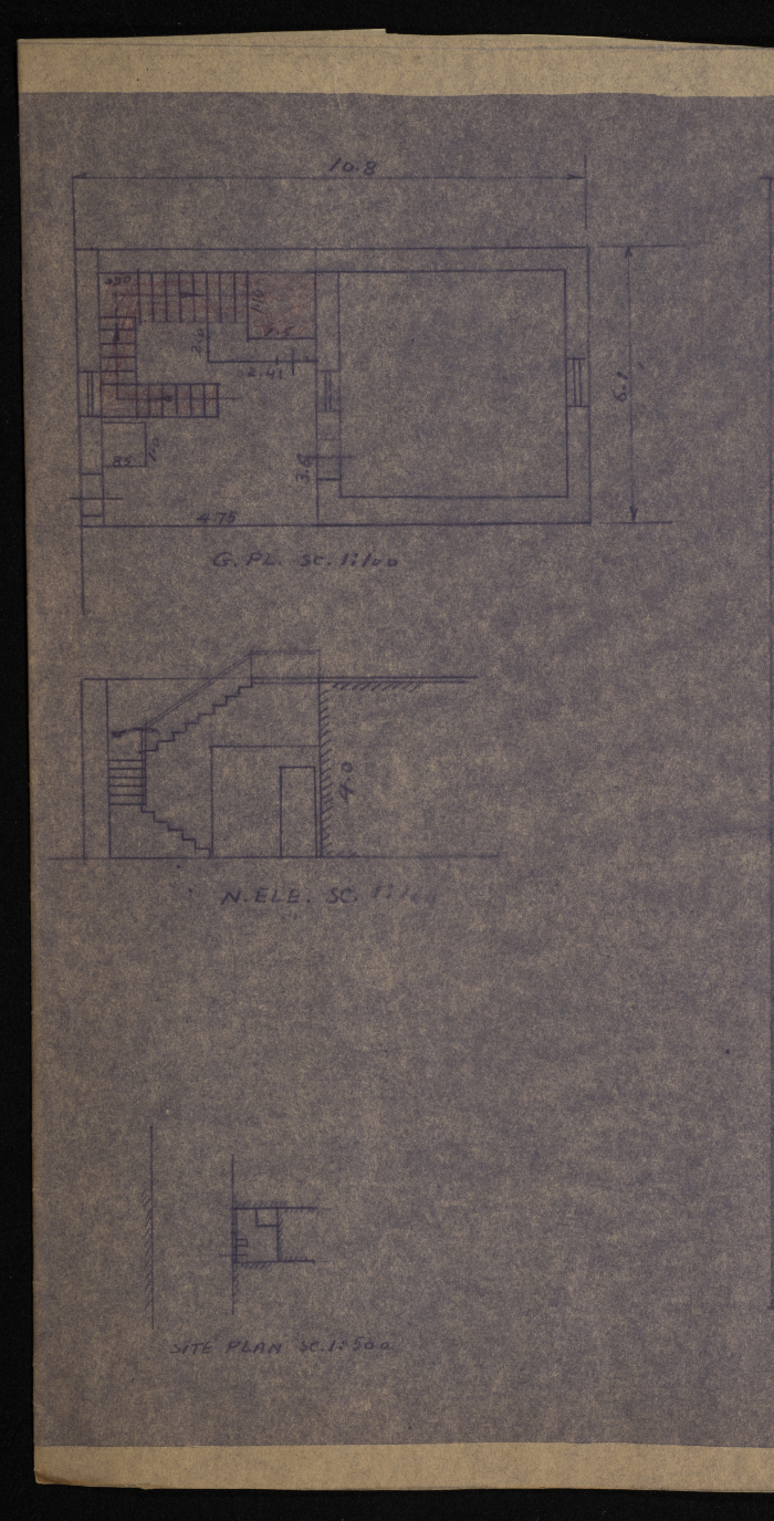 A Sketch of a Construction Plan for Muhammad al-Hajj ʾibrahim ʾismaʿil Issued by the Municipality of Tulkarm