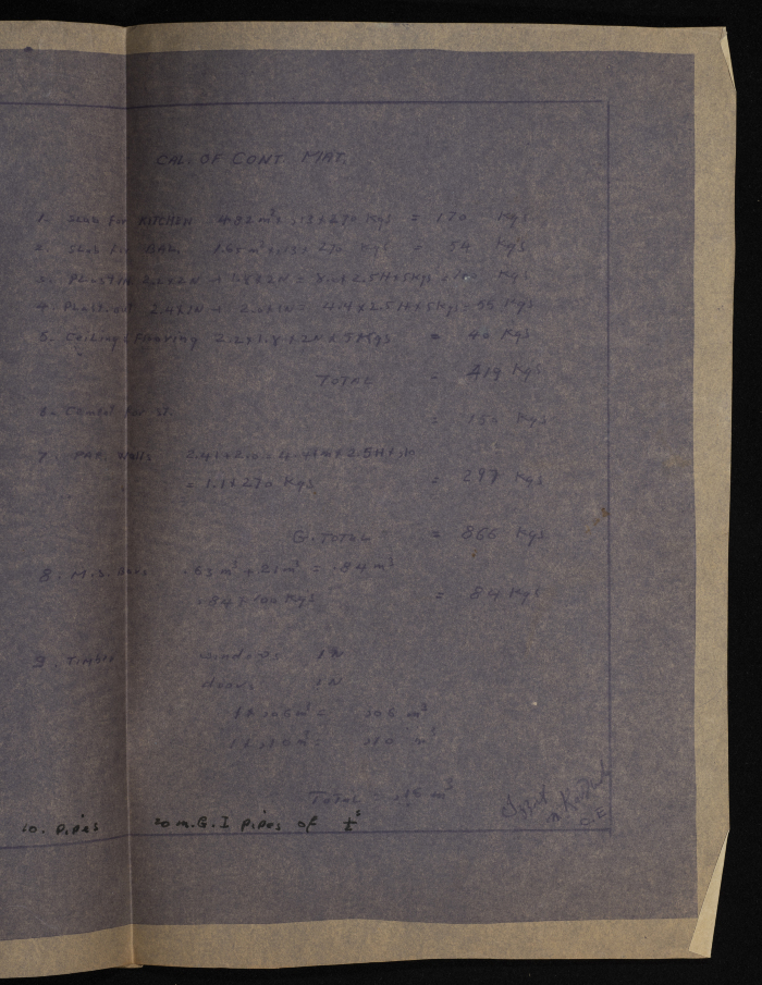 A Sketch of a Construction Plan for Muhammad al-Hajj ʾibrahim ʾismaʿil Issued by the Municipality of Tulkarm