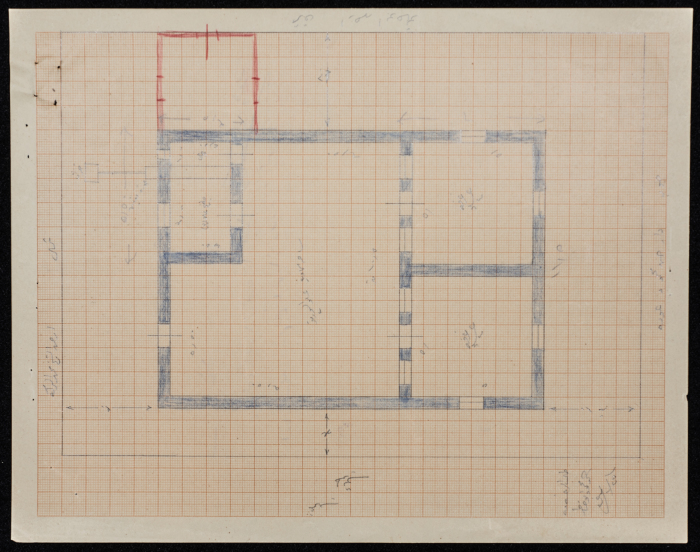 A sketch of a construction plan for Ahmed Abu Khater issued by Tulkarm municipality in 1934
