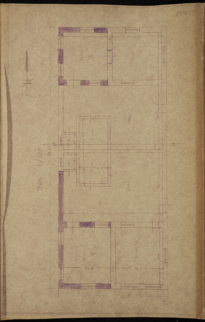 A sketch of a construction plan for Muhammad Abu Qamar issued by the Municipality of Tulkarm in 1945
