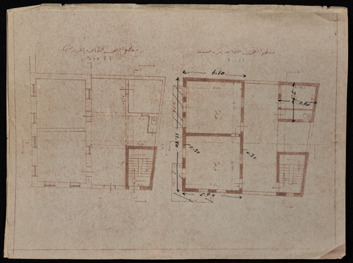 A sketch of a construction plan for Mahmud Abu Dhiab issued by the Municipality of Tulkarm in 1936