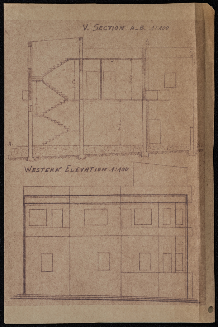 A sketch of a construction plan for Ismail al-Natour issued by the Municipality of Tulkarm in 1948