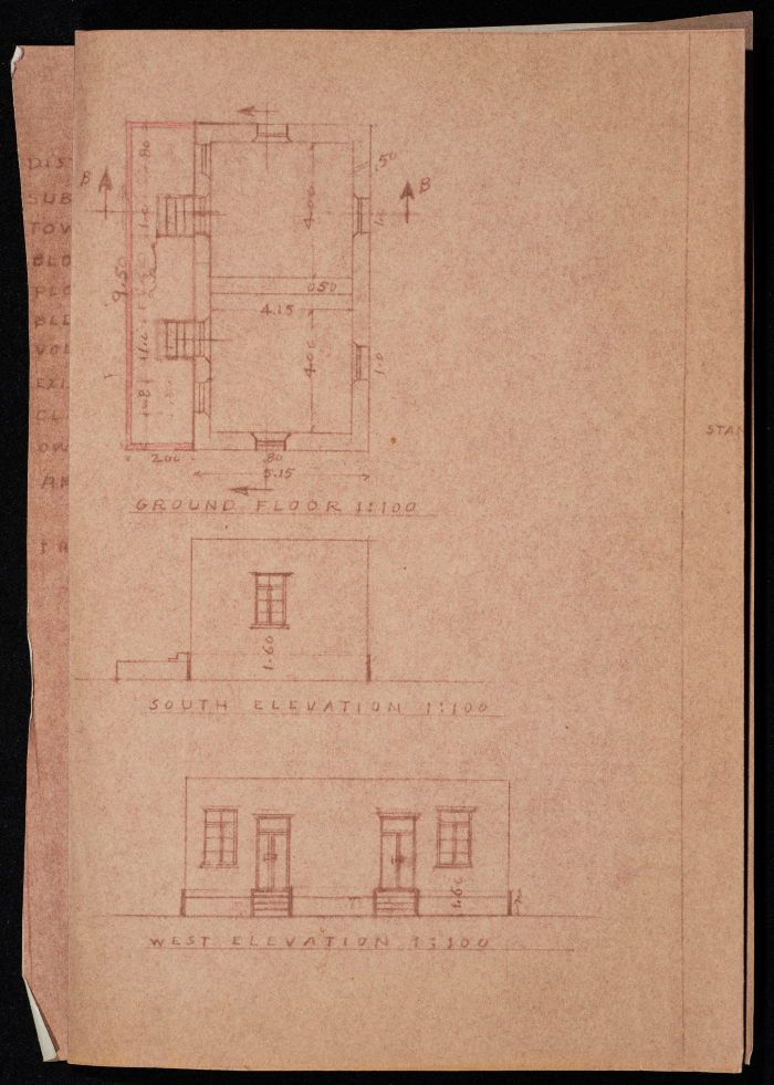 A sketch of a construction plan for Abdel Rahim Ahmed El Gamal issued by Tulkarm municipality in 1946
