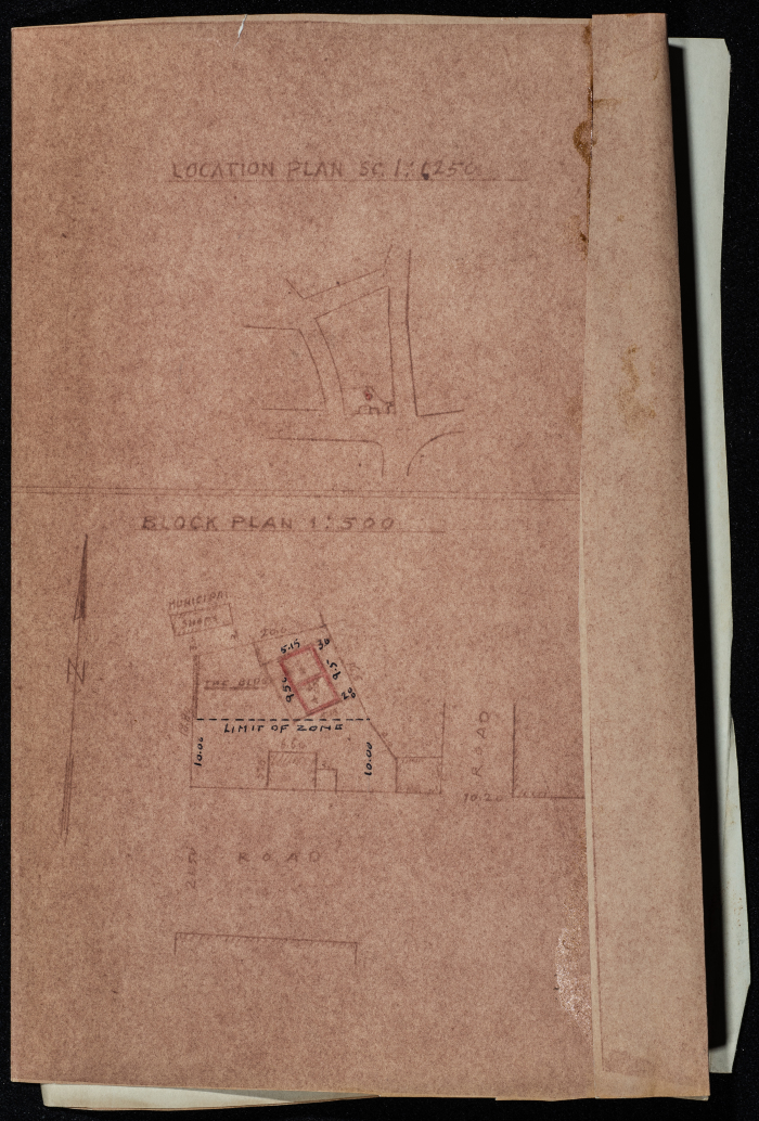 A sketch of a construction plan for Abdel Rahim Ahmed El Gamal issued by Tulkarm municipality in 1946