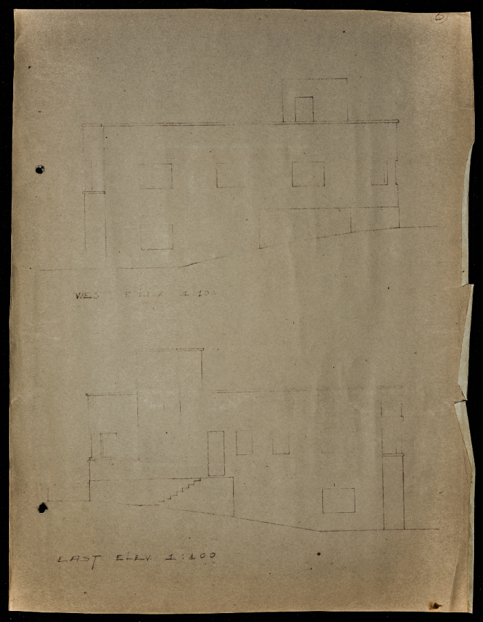 A sketch of a construction plan for Sudqi saddouq issued by Municipality of Tulkarm in 1946