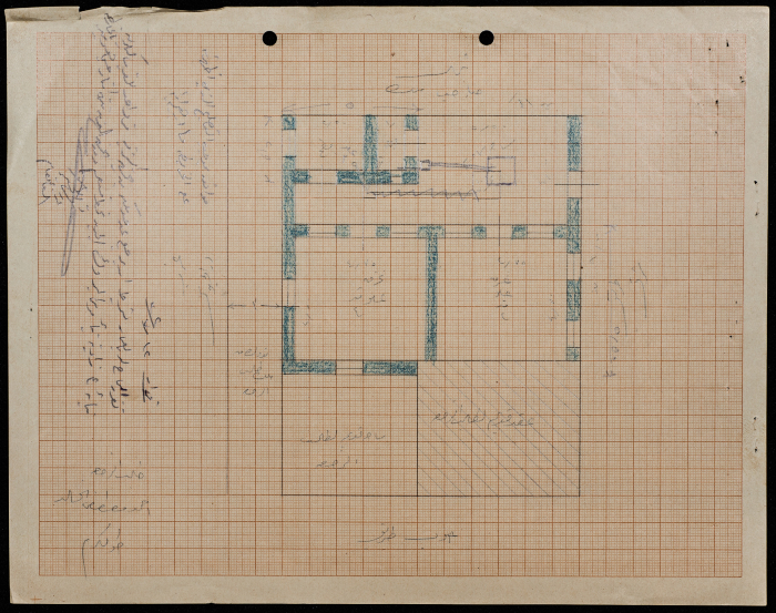 A sketch of a construction plan for Mahmoud Haj Qassem confiscated by the Municipality of Tulkarm in 1941