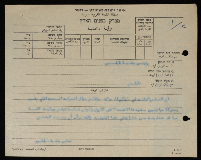 برقية مرسلة من رئيس بلدية طولكرم إلى رئيس بلدية نابلس