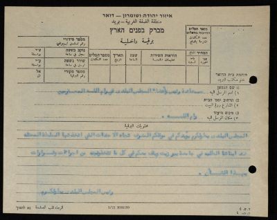 A Telegram Sent by the Mayor of Tulkarm to the President and Members of the Ramallah Municipal Council