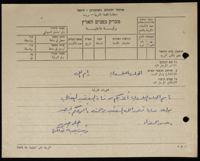 A Telegram Sent by the Mayor of Tulkarm to the Municipal Council in Ramallah