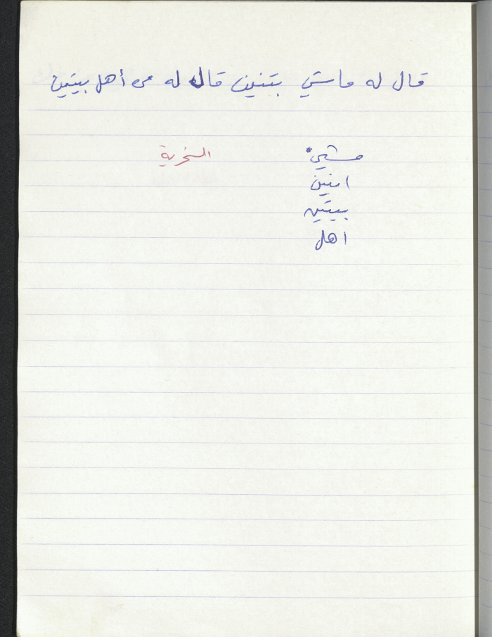 A Proverb Recorded by Nabil ‘Alqam